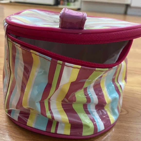 Striped Round Cosmetics Bag by Glamour - Picture 1 of 7